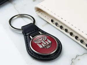 Leather Key Ring Holder Sturdy Style Racing Look